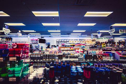 An isle full of beauty products completely disconnected from the goal